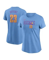 Nike Women's Kris Bryant Light Blue Colorado Rockies 2025 City Connect Fuse Name Number T-Shirt
