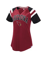 Starter Women's Cardinal Arizona Cardinals Game On Notch Neck Raglan T-Shirt