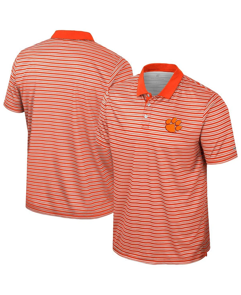 Colosseum Men's Orange Clemson Tigers Striped Polo Shirt