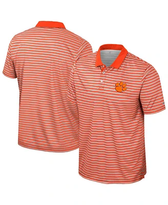 Colosseum Men's Orange Clemson Tigers Striped Polo Shirt