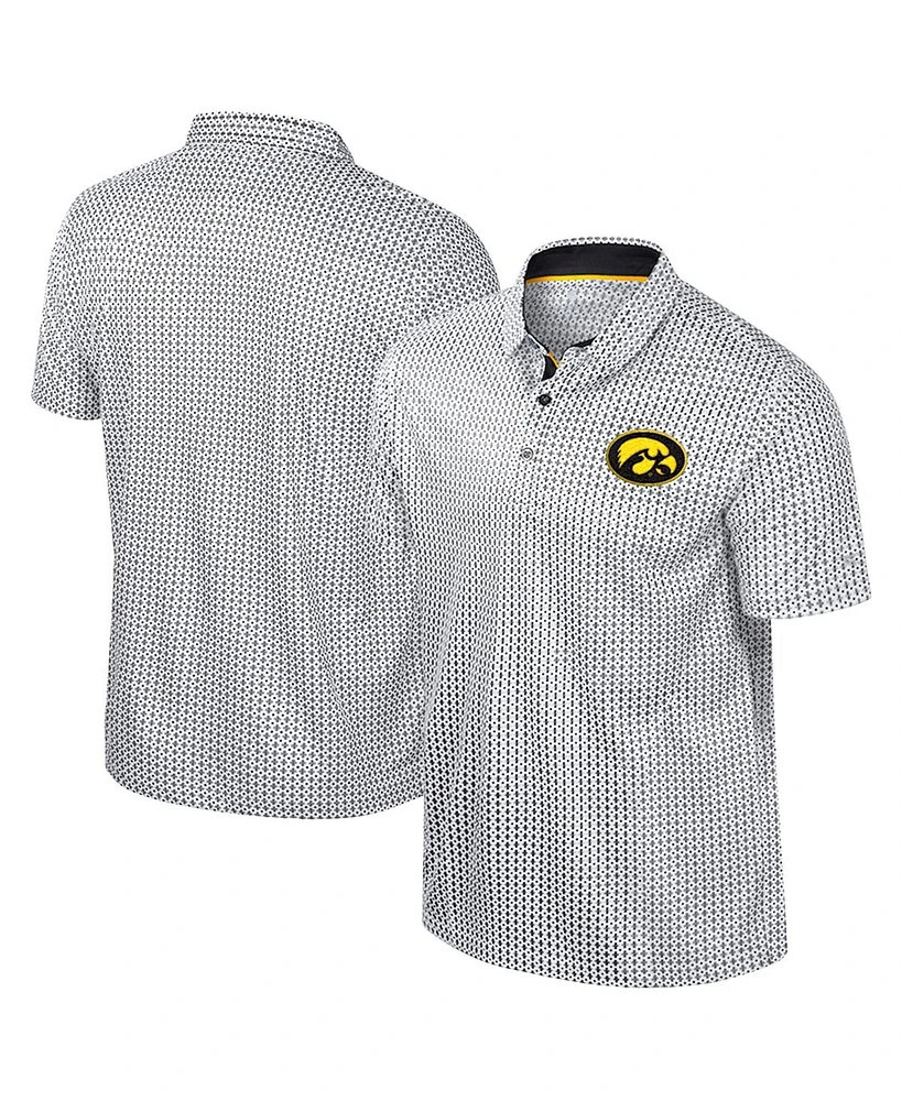 Colosseum Men's Black Iowa Hawkeyes Big Tall Marty Rival Polo Shirt
