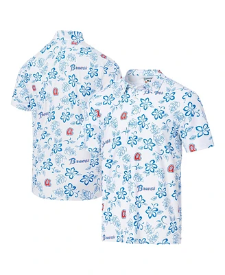 Reyn Spooner Men's White Atlanta Braves Cooperstown Collection Performance Polo Shirt