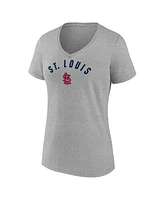 Fanatics Women's Gray St. Louis Cardinals V-Neck T-Shirt