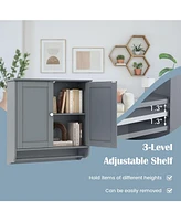 Wall Mounted Bathroom Storage Medicine Cabinet with Towel Bar