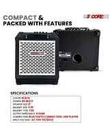 5 Core Electric Drum Amplifier 80W Professional Bluetooth Drumming Amp w 8” Speaker w 3 Band Eq