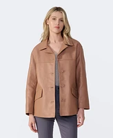 Furniq Uk Women's Relaxed Leather Jacket, Created for Macy's