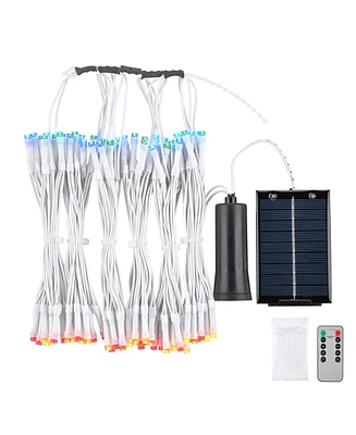 Yescom Patio Umbrella Solar String Light with Remote Control Timer Fit 6-Rib 7/8/9 Ft Outdoor 96 Rgb Led 8 Mode Camping Tents