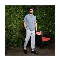 Campus Sutra Men's Powder Blue Veined-Tactile Polo T-Shirt