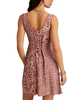 Lucky Brand Women's Femme Print Mix Sleeveless Mini Dress