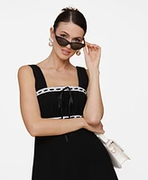 Avec Les Filles Women's Lace-Trim Fit & Flare Dress