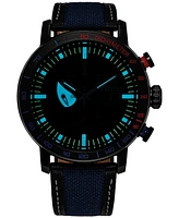 Citizen Eco-Drive Men's Chronograph Marvel Spider-Man Double Vision Blue Nylon Leather Strap Watch 44mm
