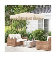 9 Feet Patio Umbrella with Crank Handle and Push Button Tilt