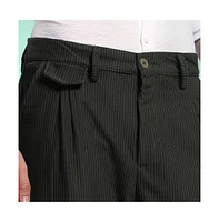 Campus Sutra Men's Midnight Black Corduroy Tailored Trousers