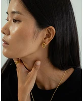 Sterling Silver 18k Gold Plated Erin Circle Necklace & Stud Earrings Set