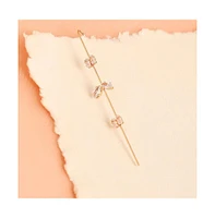 Sohi Gold-Plated Stones Cuff Earrings For Women