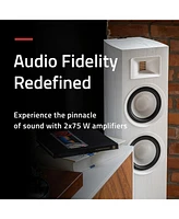 Fluance Ri91 Reference Stereo Powered Floorstanding Tower Speakers with High Performance Amt Tweeters, 2x6.5" Drivers, 150W Amplifier for Turntab