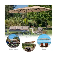 10 x 13 Feet Rectangular Cantilever Umbrella with 360° Rotation Function