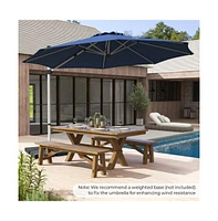 11 feet Outdoor Patio Umbrella with 360° Rotation and Adjustable Tilt
