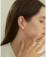 Sterling Silver 18k Gold Plated Alexandra Necklace & Stud Earrings Set