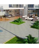 Wpc Patio Deck Tiles - 22 Pack, Interlocking
