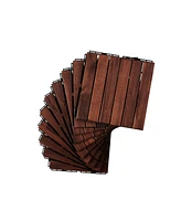 30-Piece Acacia Wood Deck Tiles - 12" x 12" Striped