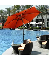 9 Ft Outdoor Market Patio Table Umbrella Push Button Tilt Crank Lift