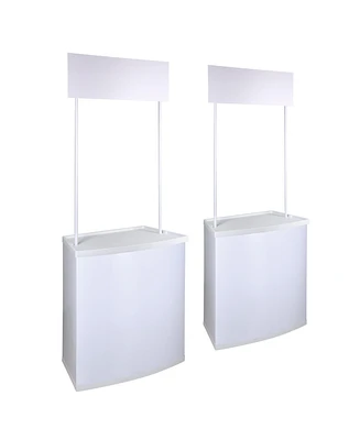 Portable Promotion Counter Table Foldable Booth Kiosk Trade Show Display 2 Pack
