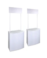 Portable Promotion Counter Table Foldable Booth Kiosk Trade Show Display 2 Pack