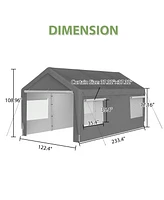 Carport Canopy 10x20 Ft - Heavy Duty Boat Car Garage