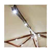 Led Solar String Light Cool White Fit for -Rib 8ft 9ft Wooden Outdoor Patio Umbrella