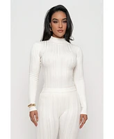 Jluxlabel Women's Ribbed Mock Neck Top