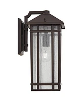 Sierra Craftsman 16 1/2" High Farmhouse Rustic Outdoor Wall Light Fixture Mount Porch House Exterior Outside Lantern Set of 2 Weatherproof Oil Ru