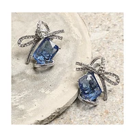 Sohi Crystal-Bow Stud Earrings