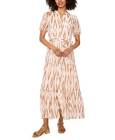 Vince Camuto Women's Printed Split-Neck Button Maxi Dress