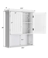 2-Door Wall Mount Bathroom Storage Cabinet with Open Shelf
