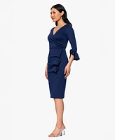 Betsy & Adam Women's V-Neck 3/4-Sleeve Sheath Dress