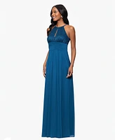 B&A By Betsy and Adam Women's Lace-Top Keyhole Dress