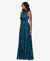 Betsy & Adam Women's Sleeveless Scarf-Neck Dress