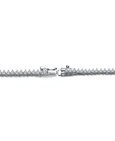 Sterling Silver White Gold Plated and Clear Cubic Zirconia Tennis Necklace