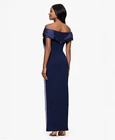 Betsy & Adam Women's Organza Off-The-Shoulder Dress