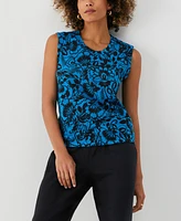Ella Rafaella Petite Floral Print Cuffed Sleeveless Tank Top