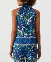 Ella Rafaella Petite Paisley Print Sleeveless Halter Top