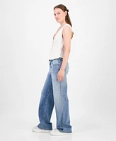 Ultra Flirt Juniors V Neck Sweater Vest Celebrity Pink Juniors Slouchy Wide Leg Foldover Waist Jeans