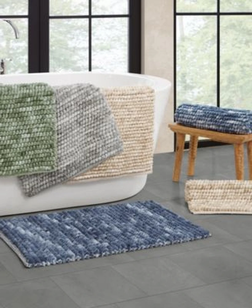French Connection Space Dye Chunky Chenille Bath Rug