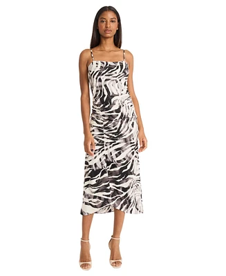 Donna Morgan Women's Sleeveless Square-Neck Midi Dress