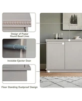 Wooden Sideboard with Beaded Trim - Elegant Storage
