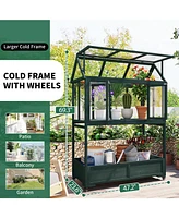 Portable Cold Frame Greenhouse with Wheels