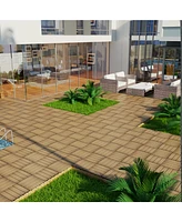 Oak Wpc Patio Tiles - 22 Pack - Interlocking Decking