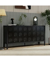Geometric Circle Door Cabinet - Black