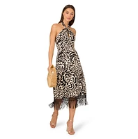 Adrianna Women's Sleeveless Halter Midi Dress